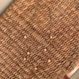 Layered Gold & Pastel Peach Necklace